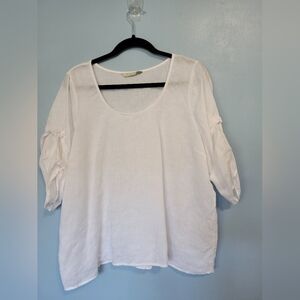 Chalet Women's Linen White Top Size Large